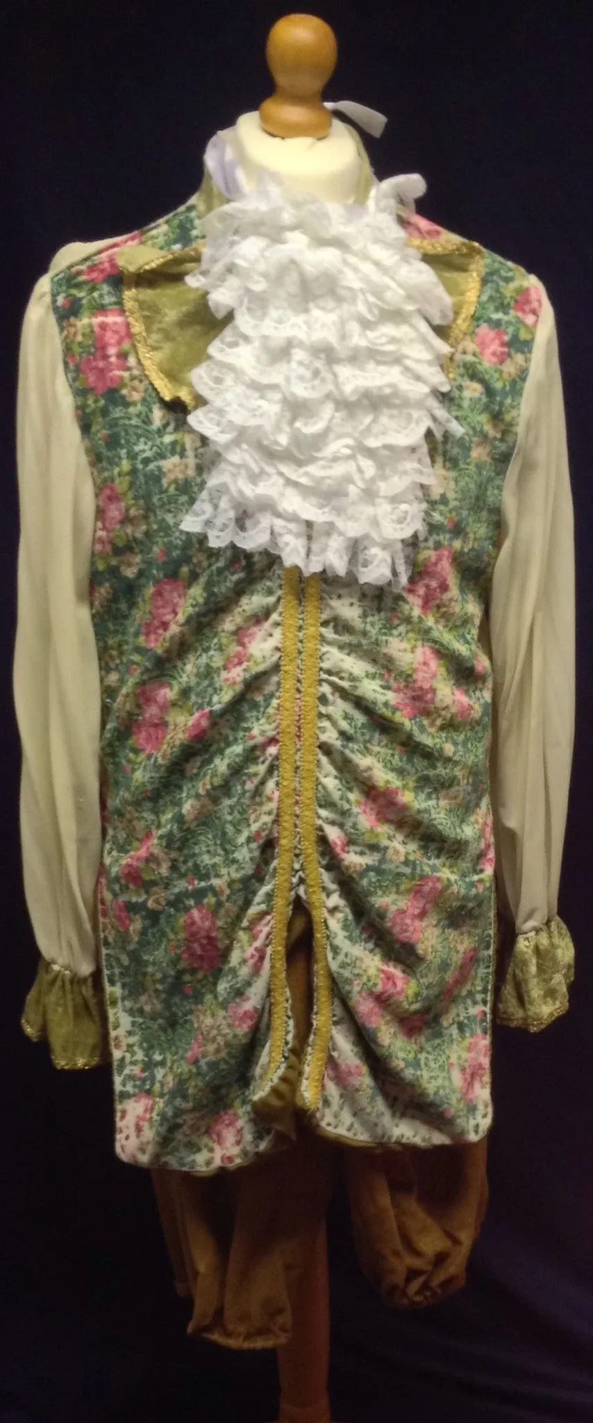 18th Century Court Gent in Rust and Floral Fabric