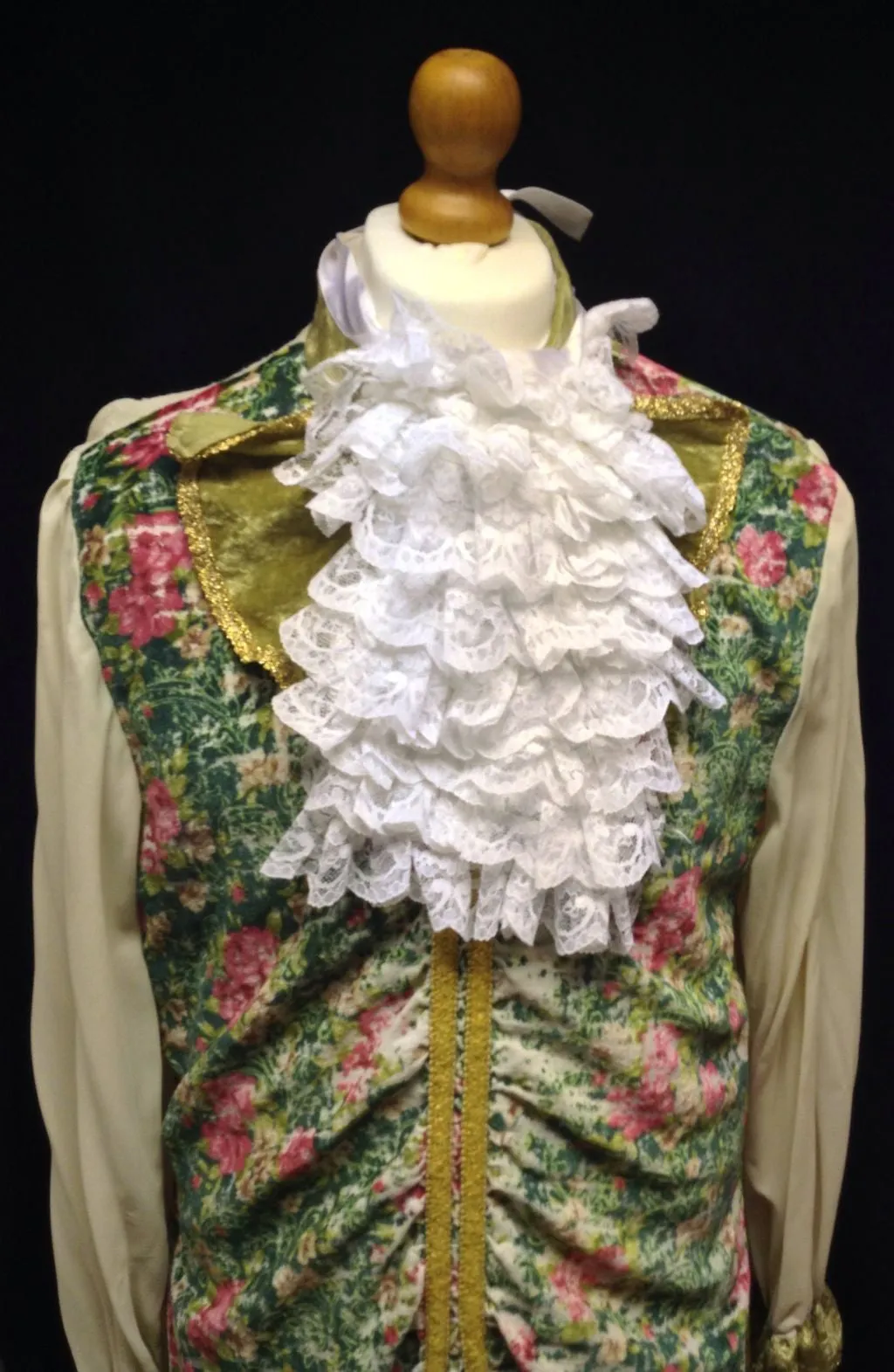 18th Century Court Gent in Rust and Floral Fabric