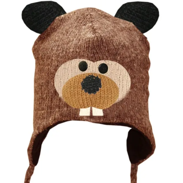 Animal Head Tuques for Kids. 100% Wool with fleece lining. Handmade in Nepal.