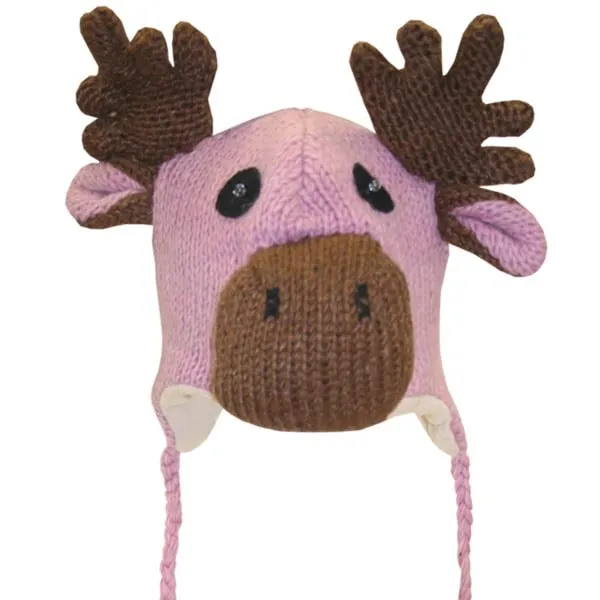 Animal Head Tuques for Kids. 100% Wool with fleece lining. Handmade in Nepal.