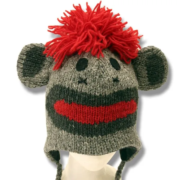 Animal Head Tuques for Kids. 100% Wool with fleece lining. Handmade in Nepal.