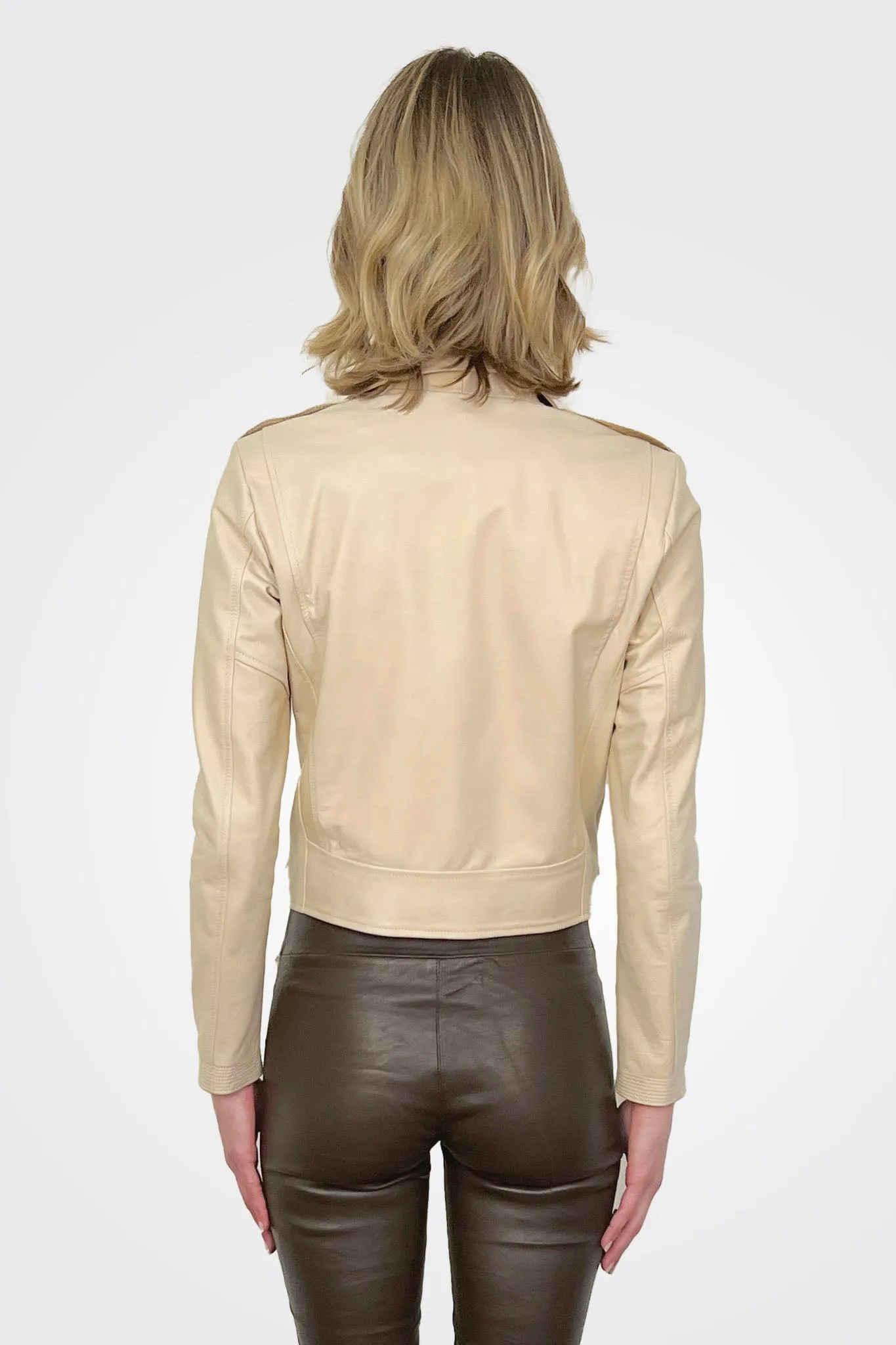 Asym Moto Leather Jacket - Plaster