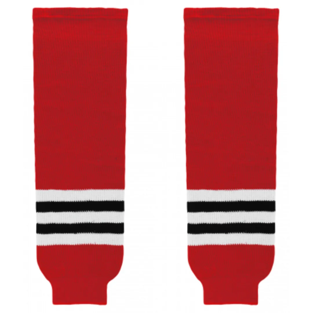 Athletic Knit (AK) HS630-304 Rockford Ice Hogs Red Knit Ice Hockey Socks