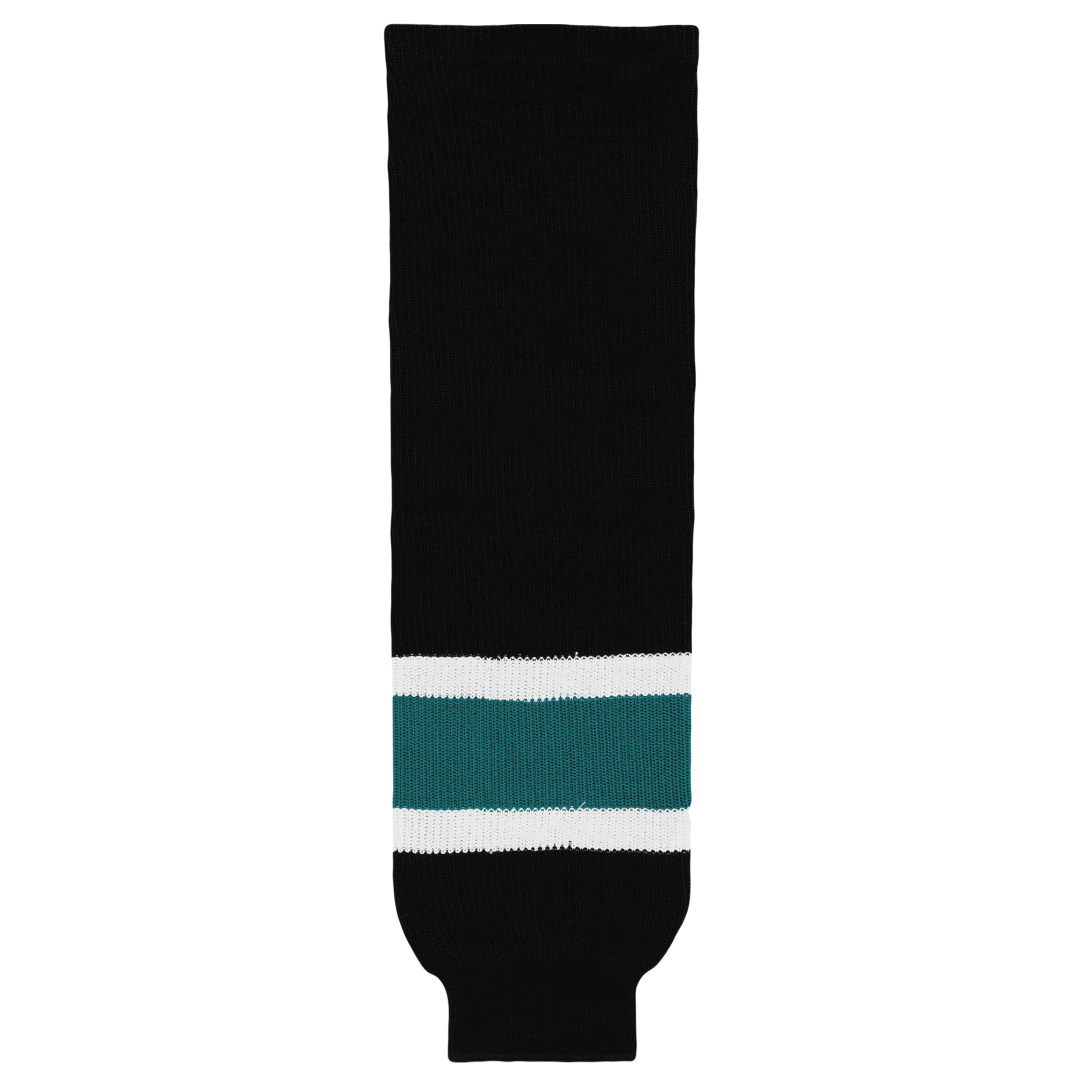 Athletic Knit (AK) HS630-634 2008 San Jose Sharks Third Black Knit Ice Hockey Socks