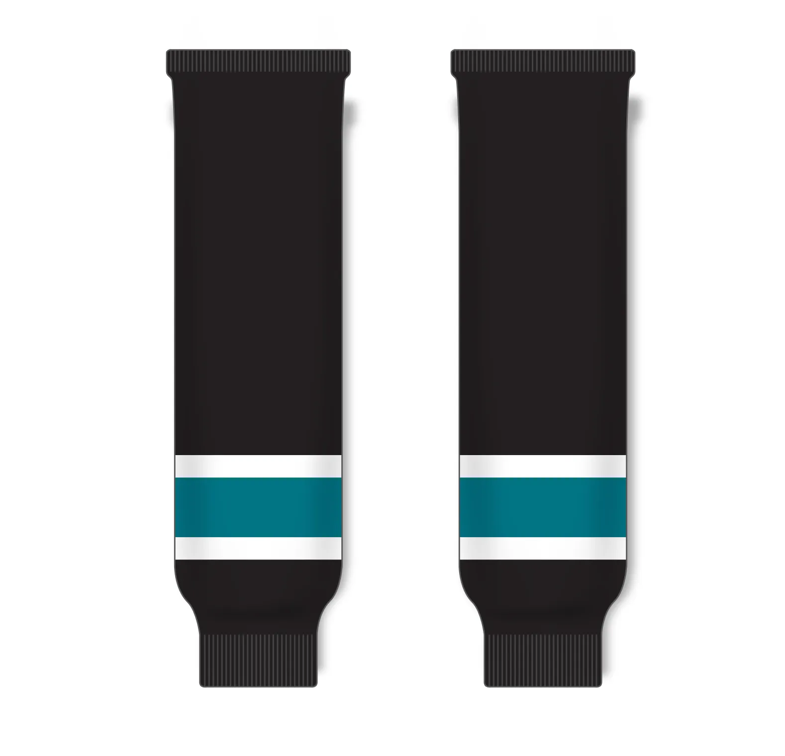 Athletic Knit (AK) HS630-634 2008 San Jose Sharks Third Black Knit Ice Hockey Socks