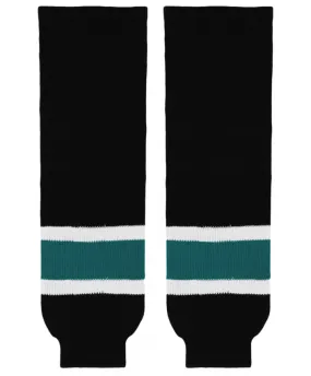 Athletic Knit (AK) HS630-634 2008 San Jose Sharks Third Black Knit Ice Hockey Socks