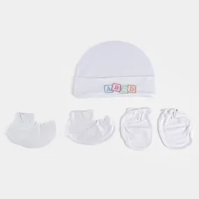 BABY CAP WITH SOCKS AND MITTENS SET