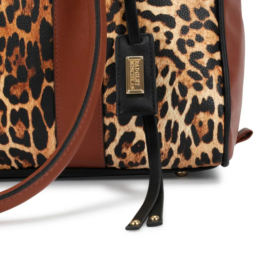 Badgley Mischka Leopard Print Travel Tote Weekender Bag