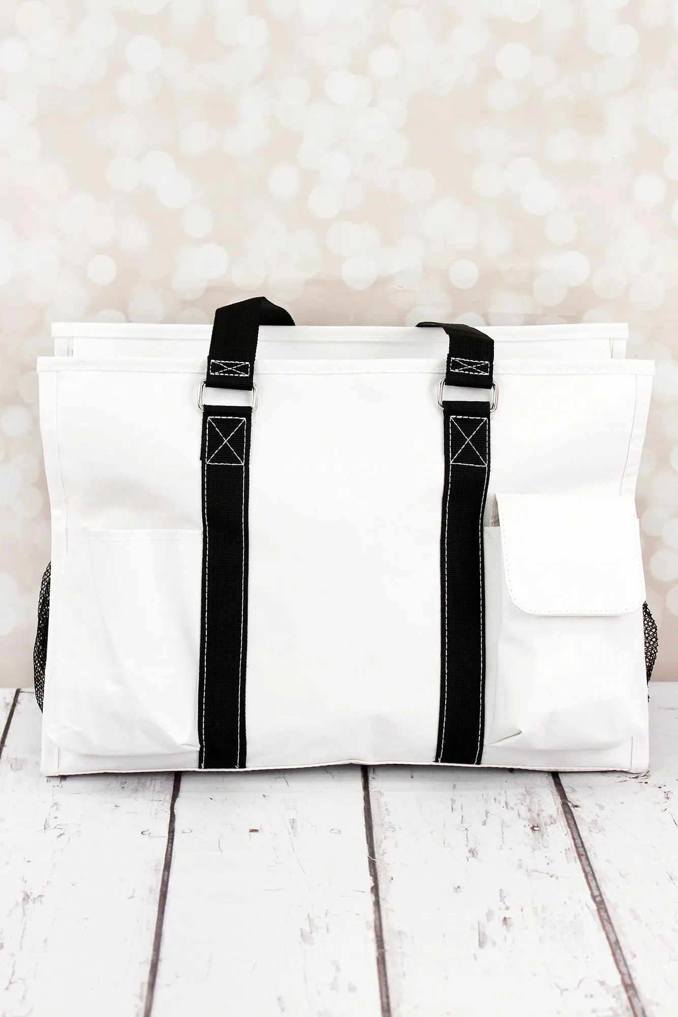 Baseball Laces Utility Tote with Black Trim