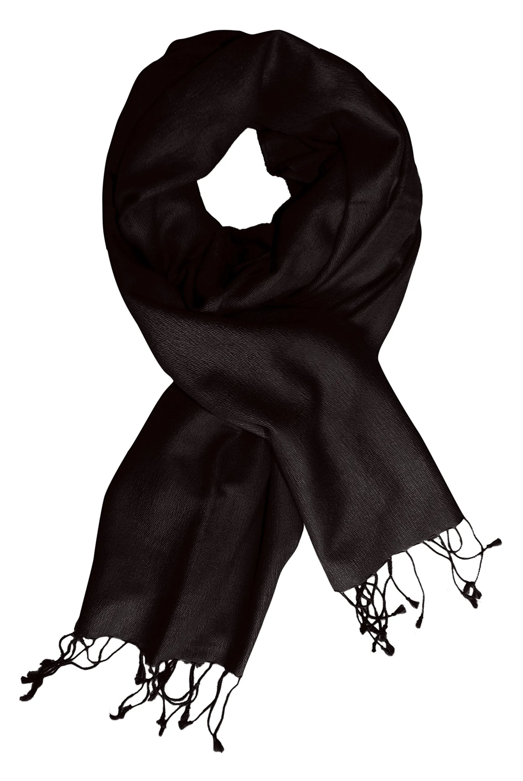 Black Luxurious Classic Soft Cashmere and Silk Shawl