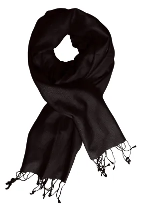 Black Luxurious Classic Soft Cashmere and Silk Shawl