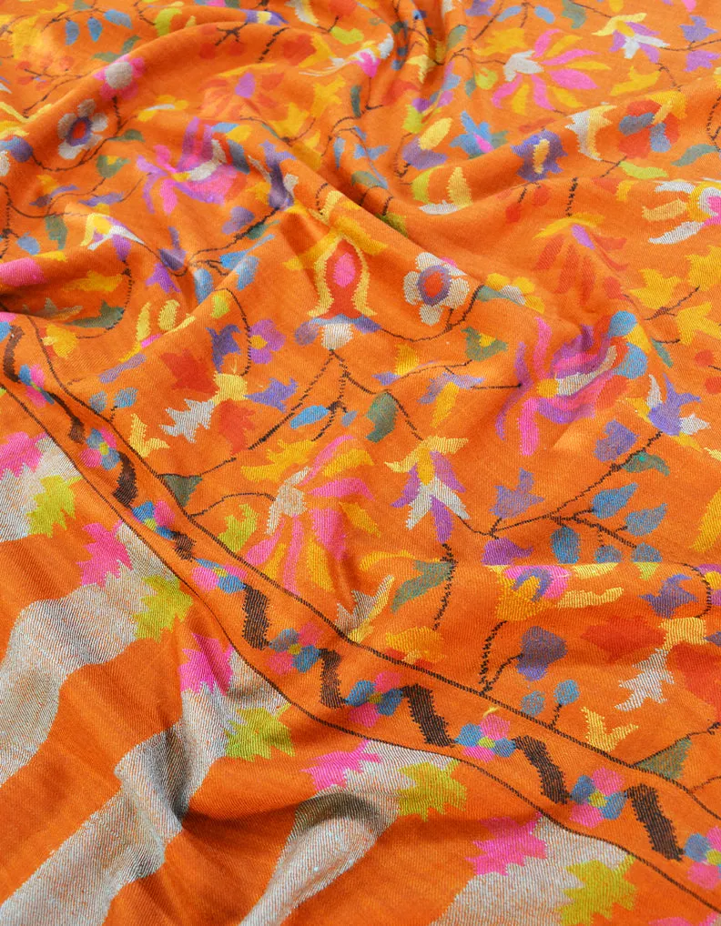 Burnt Orange kanni jamma pashmina shawl 8563