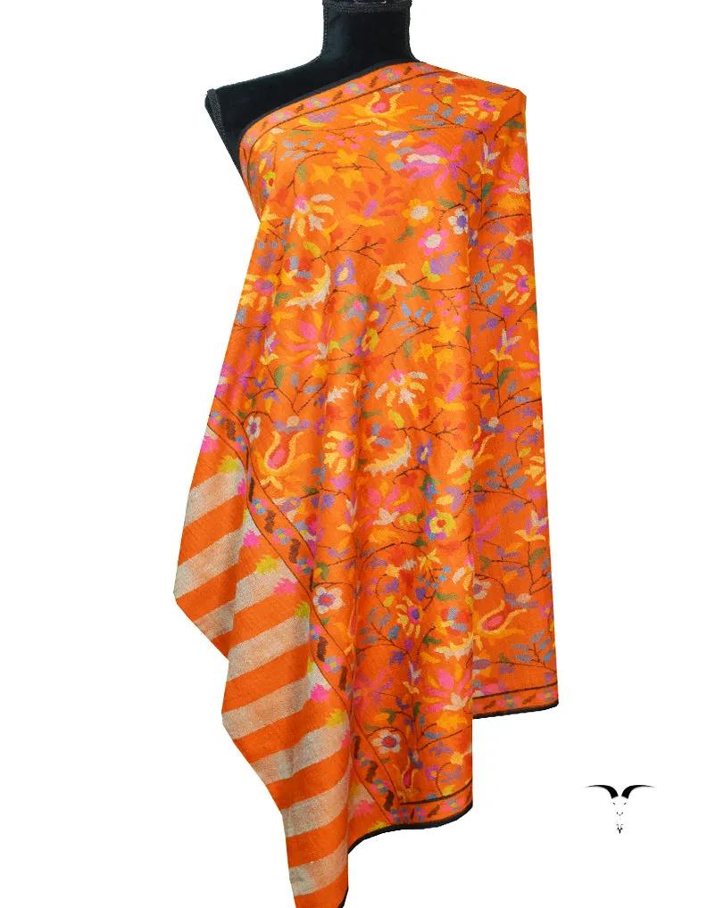 Burnt Orange kanni jamma pashmina shawl 8563