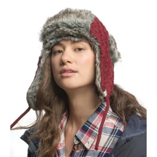 Cable Knit Russian Hat w/ Faux Fur