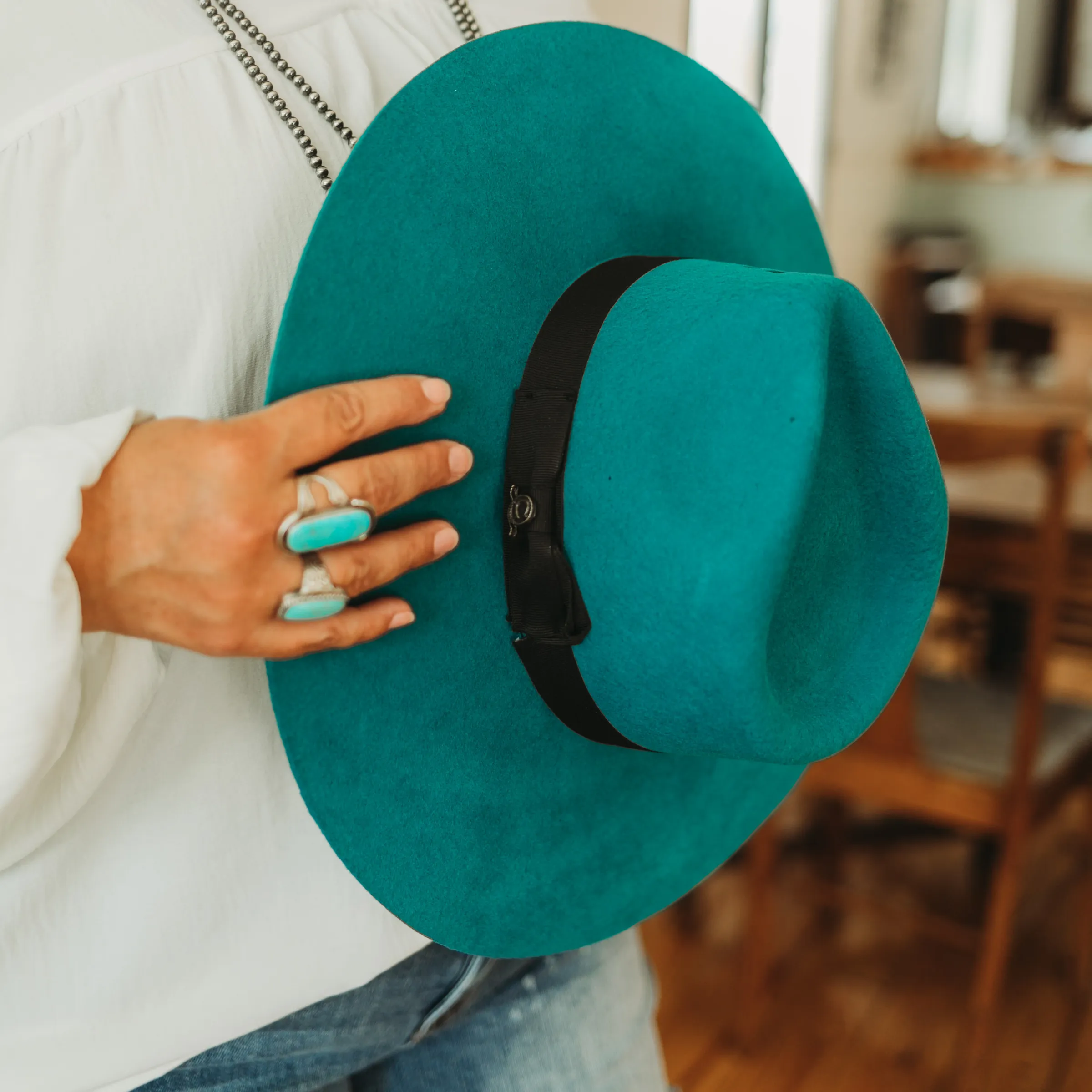 Charlie 1 Horse | Highway Wool Felt Hat in Teal