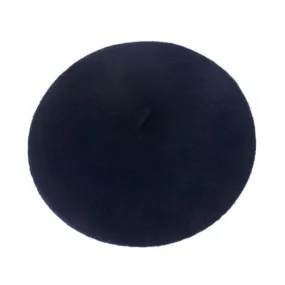 Classic Wool Beret in Navy Blue