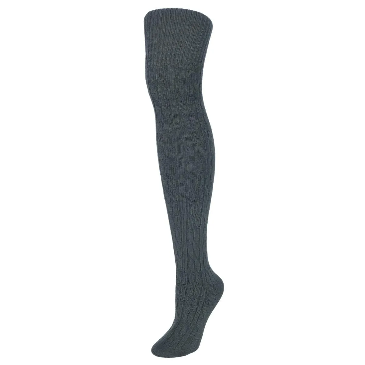 CTM® Women's Cable Knit Over-The-Knee Soft Socks (3 Pairs)