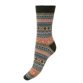 Dark Green Fairisle Socks