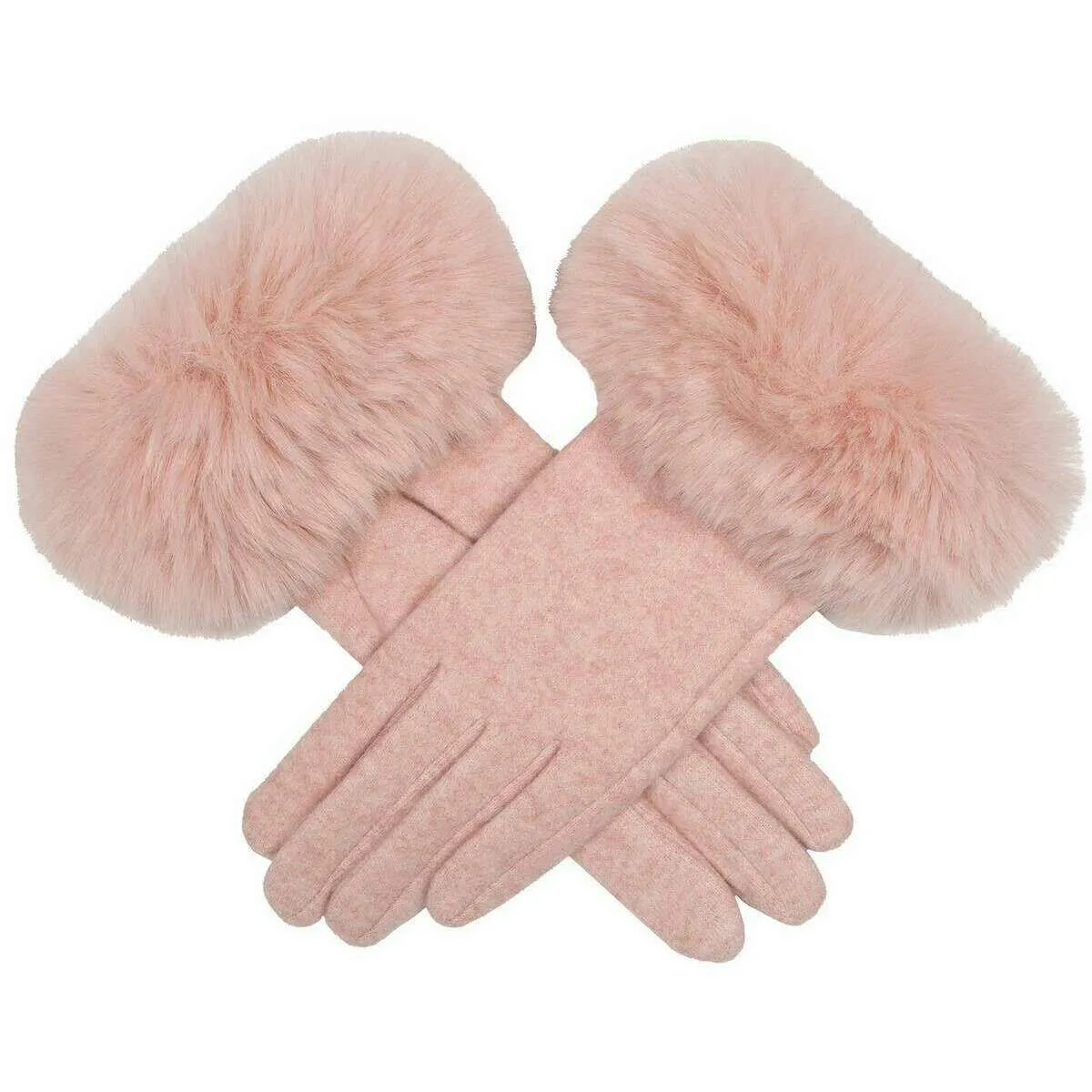 Dents Faux Cuff Gloves - Pale Pink