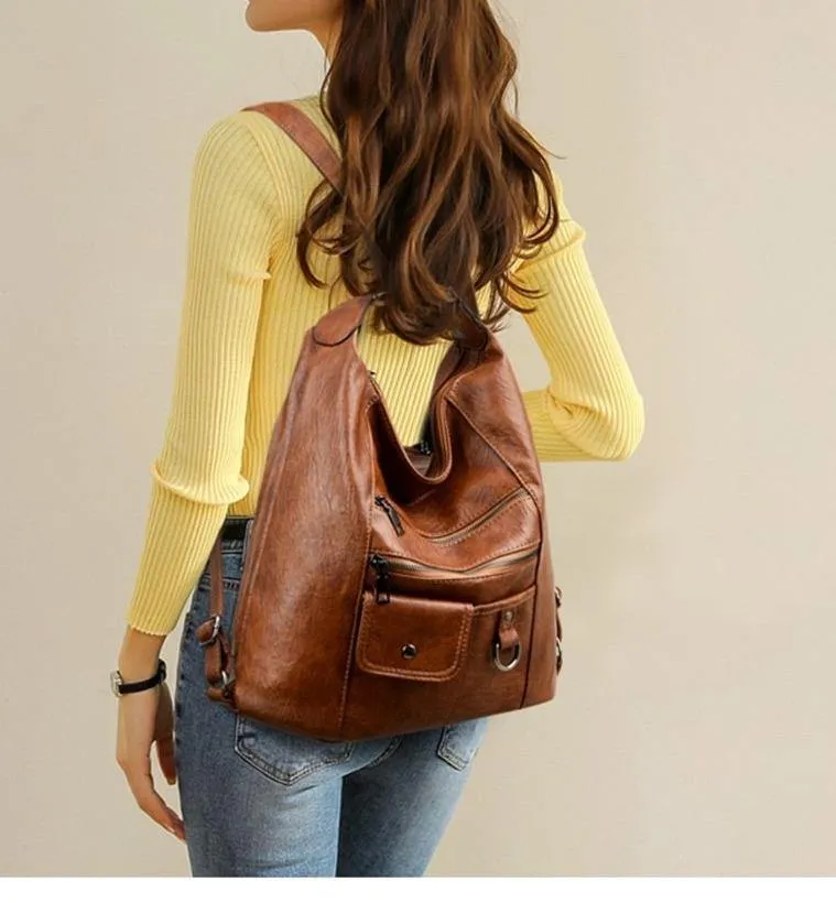 Faux Leather Casual Cross Body Bag