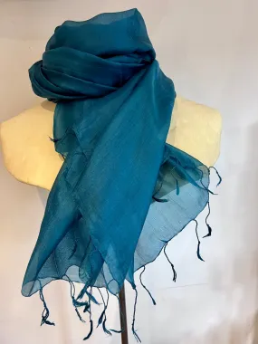 Fine Quality Silk Scarf | Dark Teal