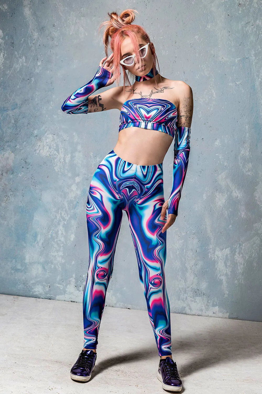 Frenzy Liquid Tube Top Leggings Set