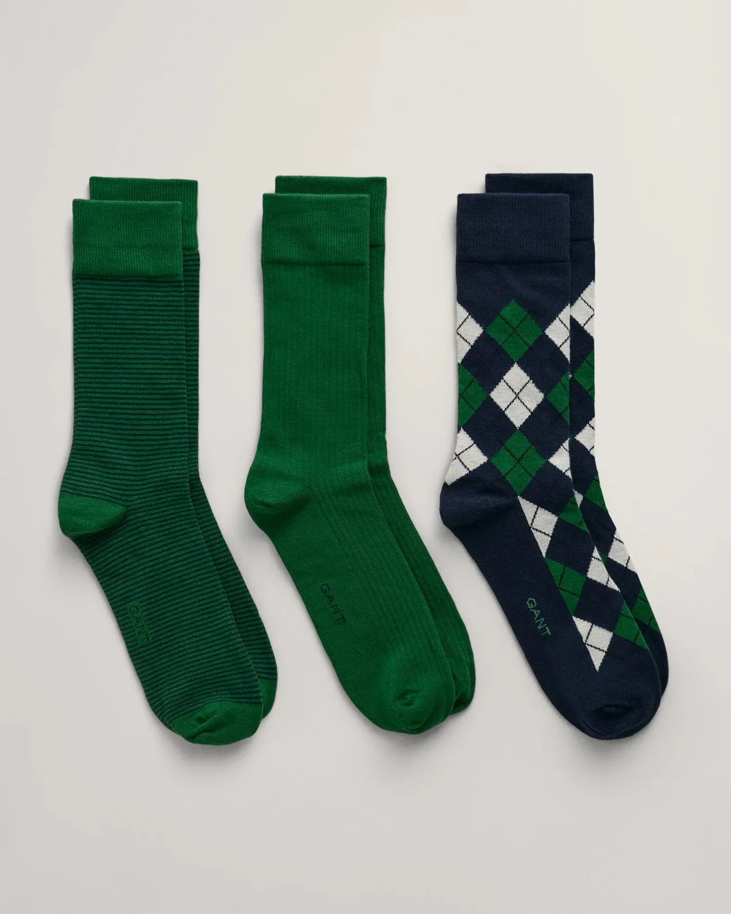 GANT - Argyle Socks 3-Pack - Evening Blue & Green