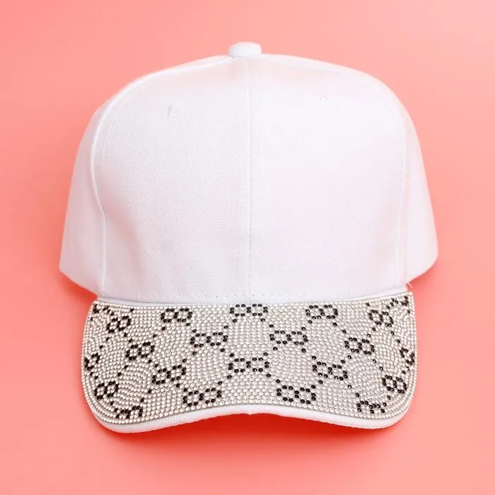 Hat Monogram Bling Baseball Cap for Women