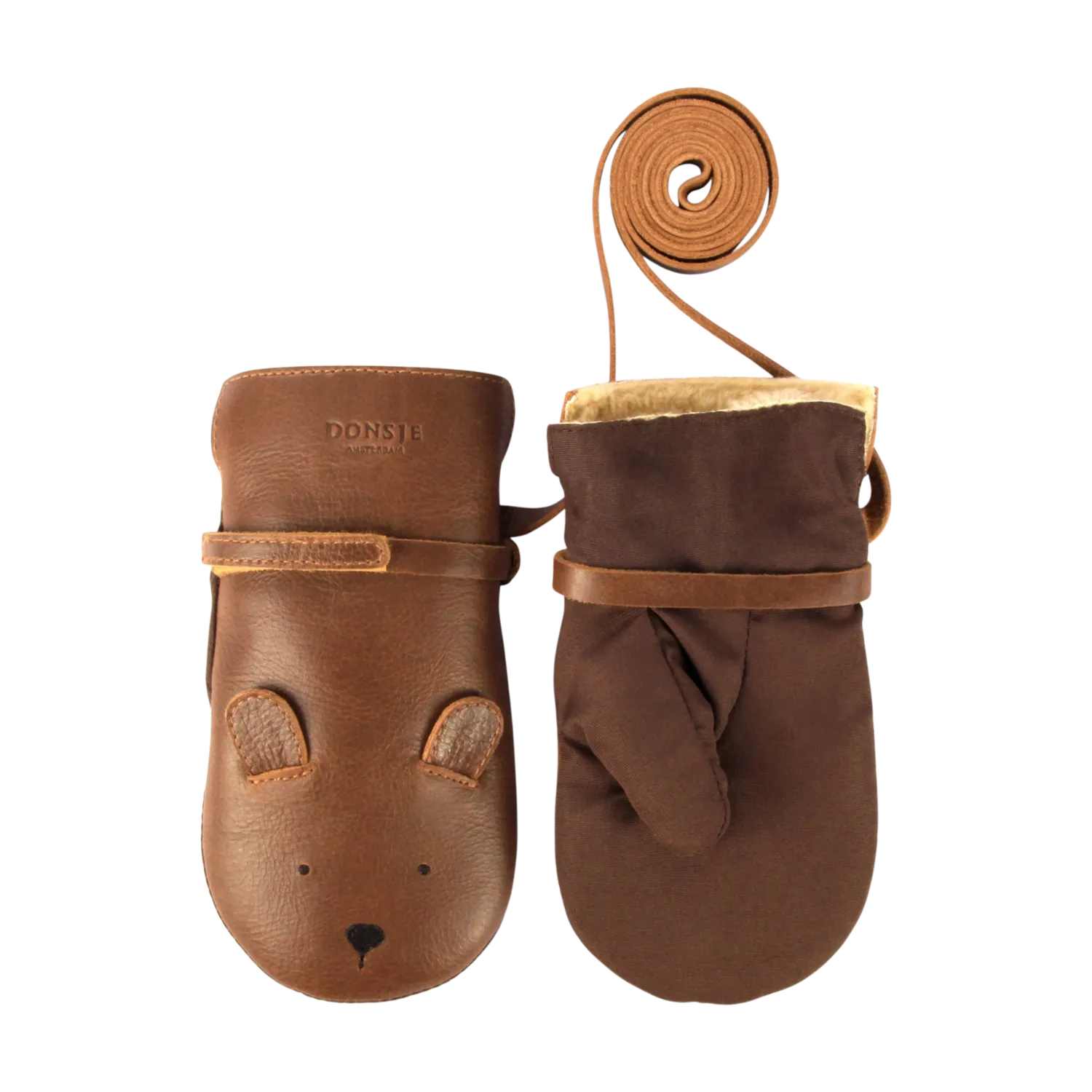 Kapi Classic Mittens | Bear | Cognac Classic Leather