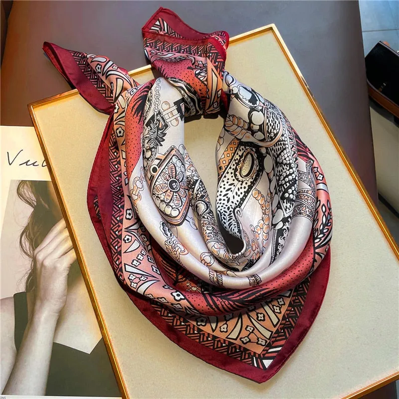 Luxury Print Silk Square Scarf