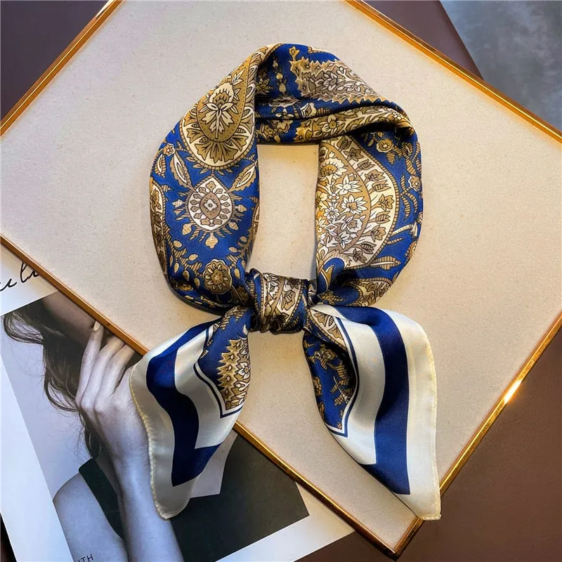 Luxury Print Silk Square Scarf