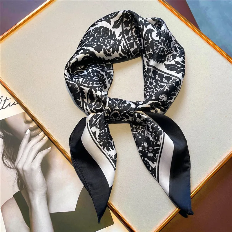 Luxury Print Silk Square Scarf