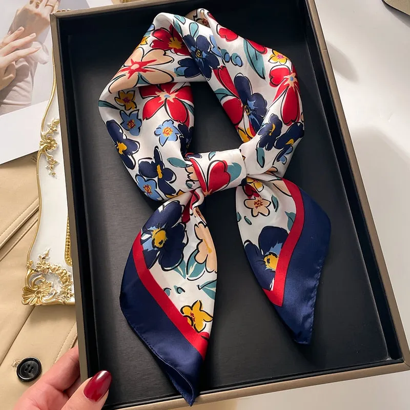 Luxury Print Silk Square Scarf