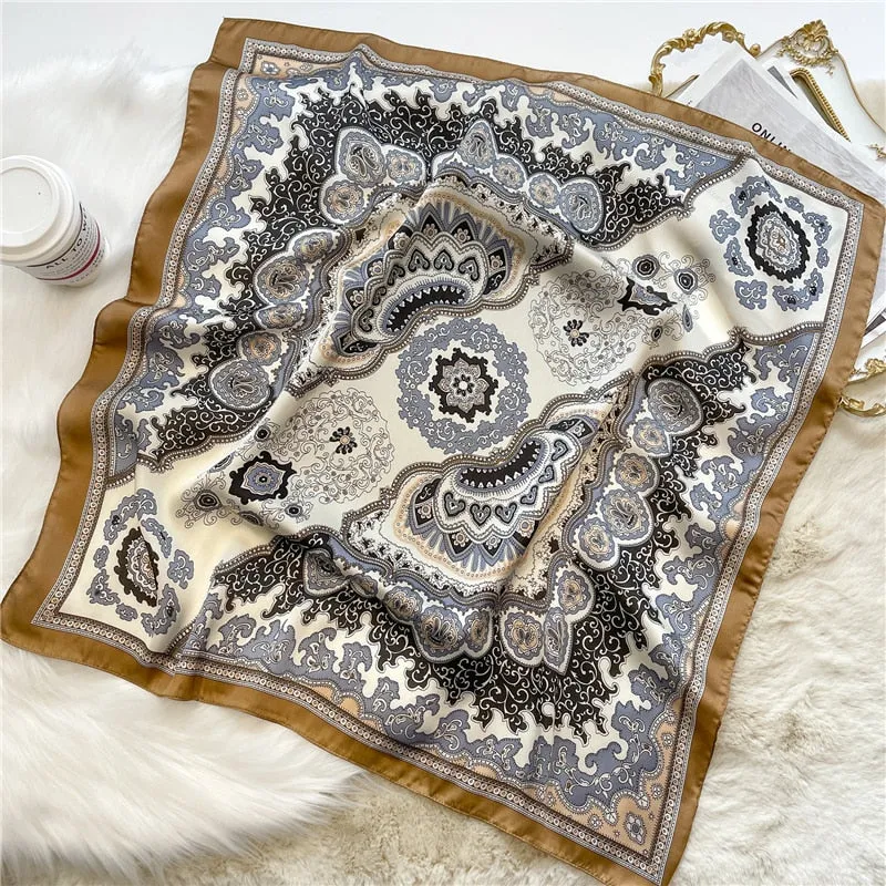 Luxury Print Silk Square Scarf