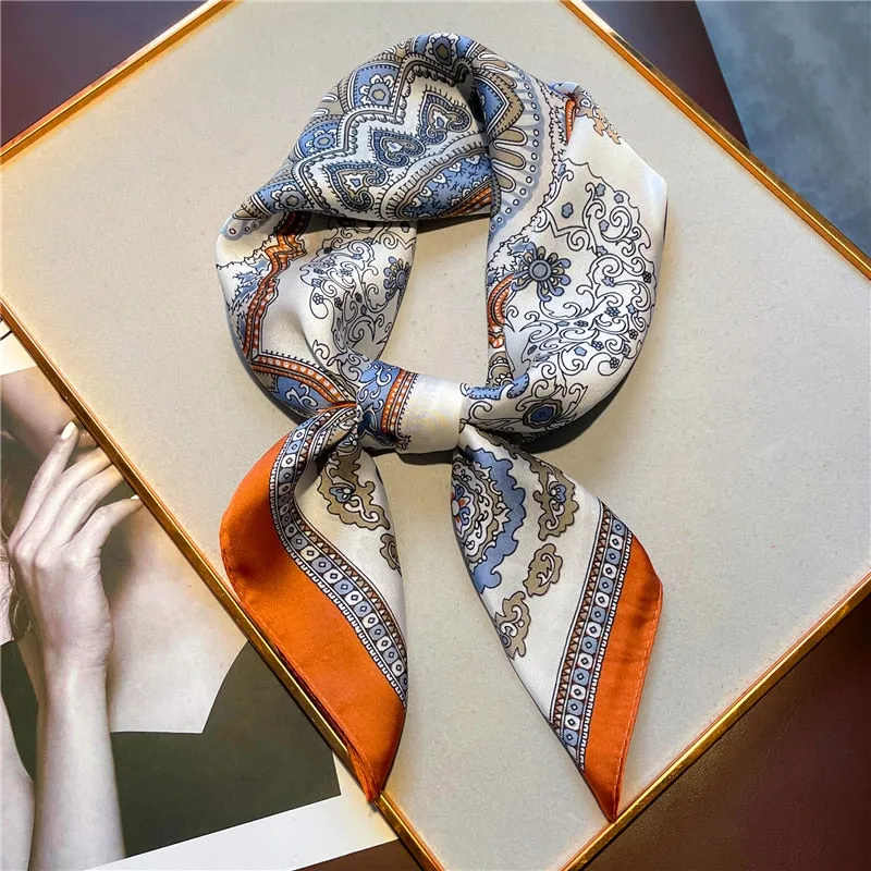 Luxury Print Silk Square Scarf