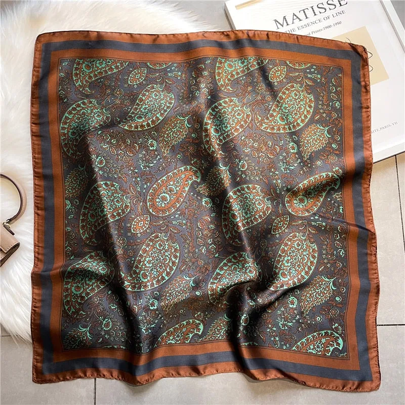 Luxury Print Silk Square Scarf