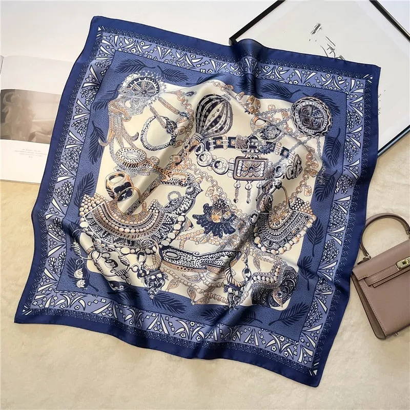 Luxury Print Silk Square Scarf