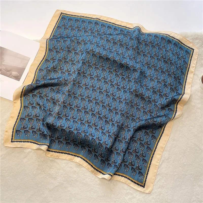 Luxury Print Silk Square Scarf