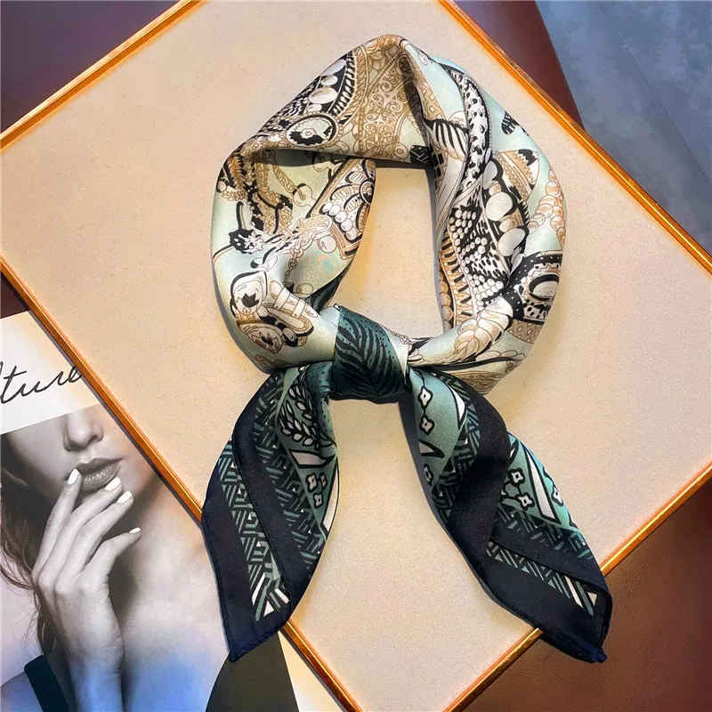 Luxury Print Silk Square Scarf