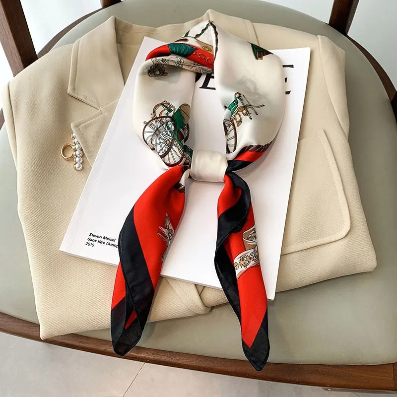 Luxury Print Silk Square Scarf