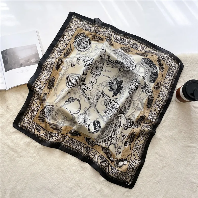 Luxury Print Silk Square Scarf