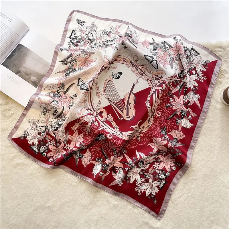 Luxury Print Silk Square Scarf