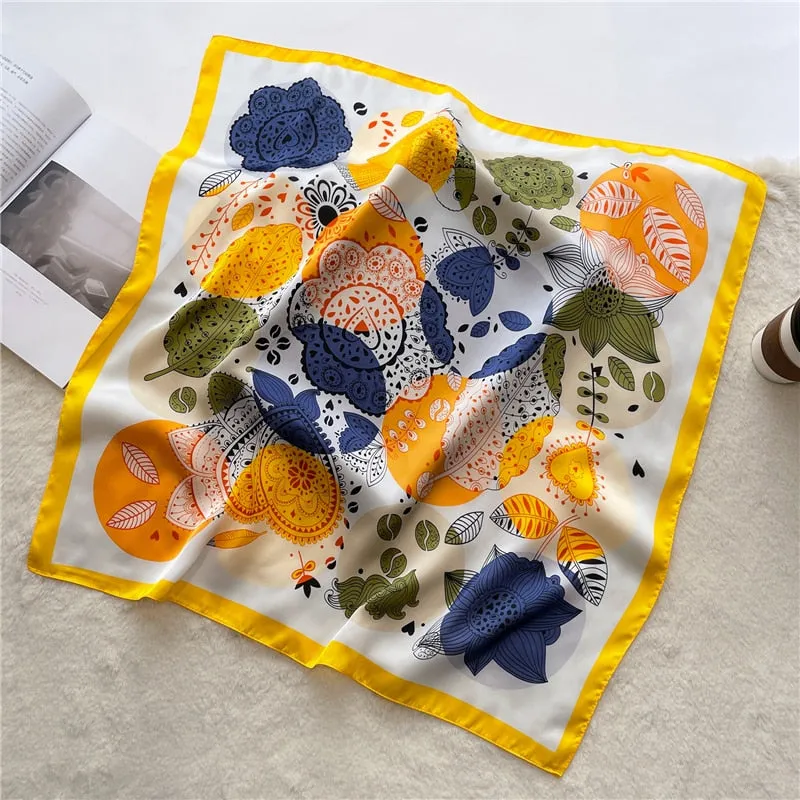 Luxury Print Silk Square Scarf