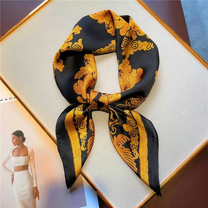 Luxury Print Silk Square Scarf