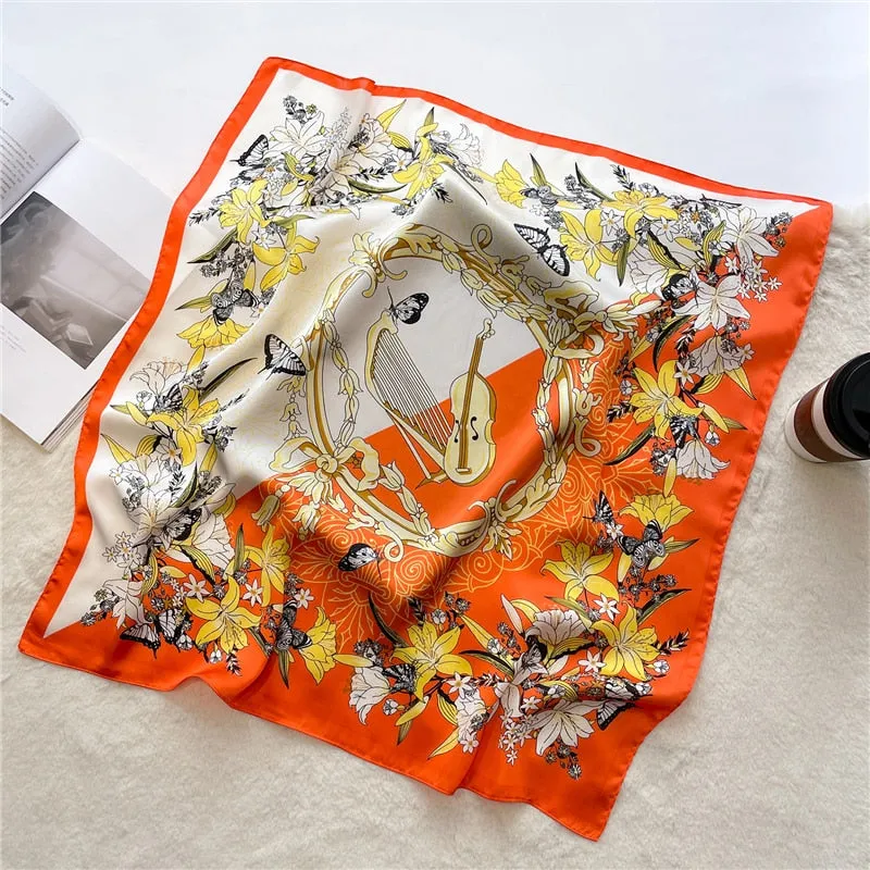 Luxury Print Silk Square Scarf