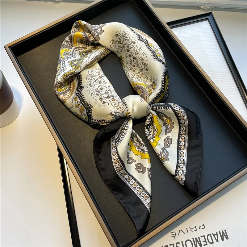 Luxury Print Silk Square Scarf