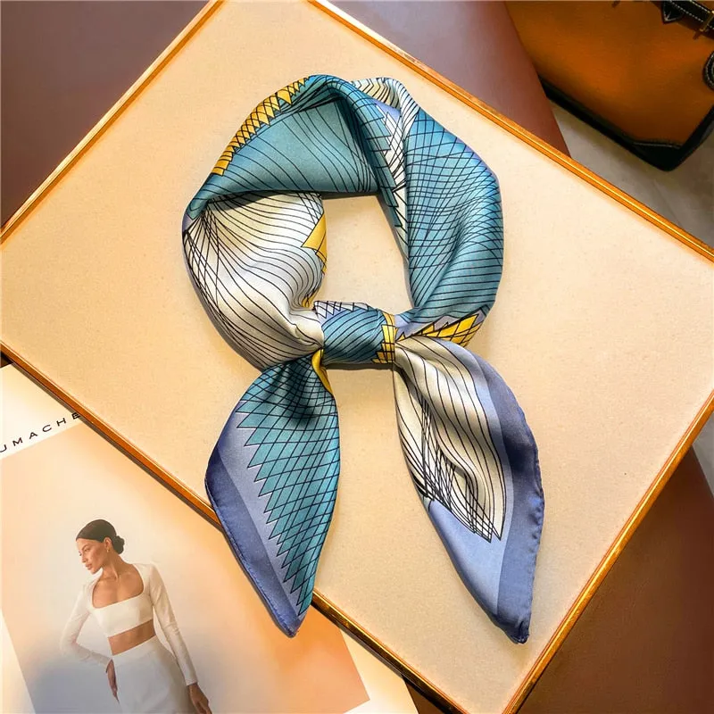 Luxury Print Silk Square Scarf