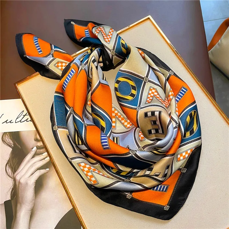 Luxury Print Silk Square Scarf