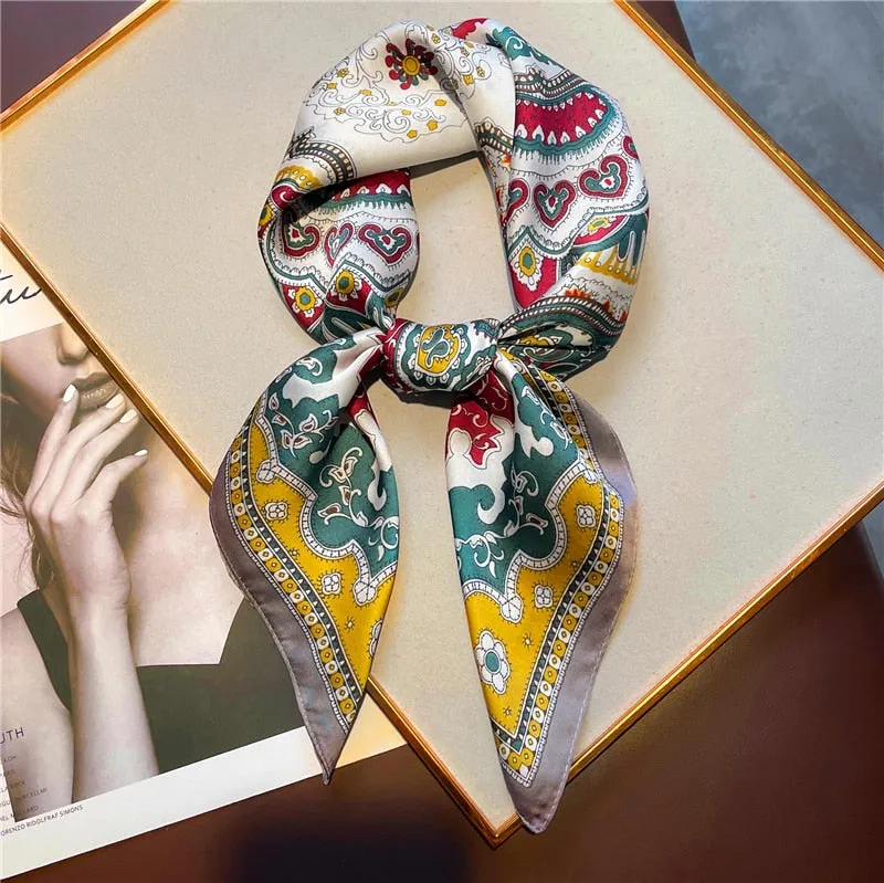 Luxury Print Silk Square Scarf