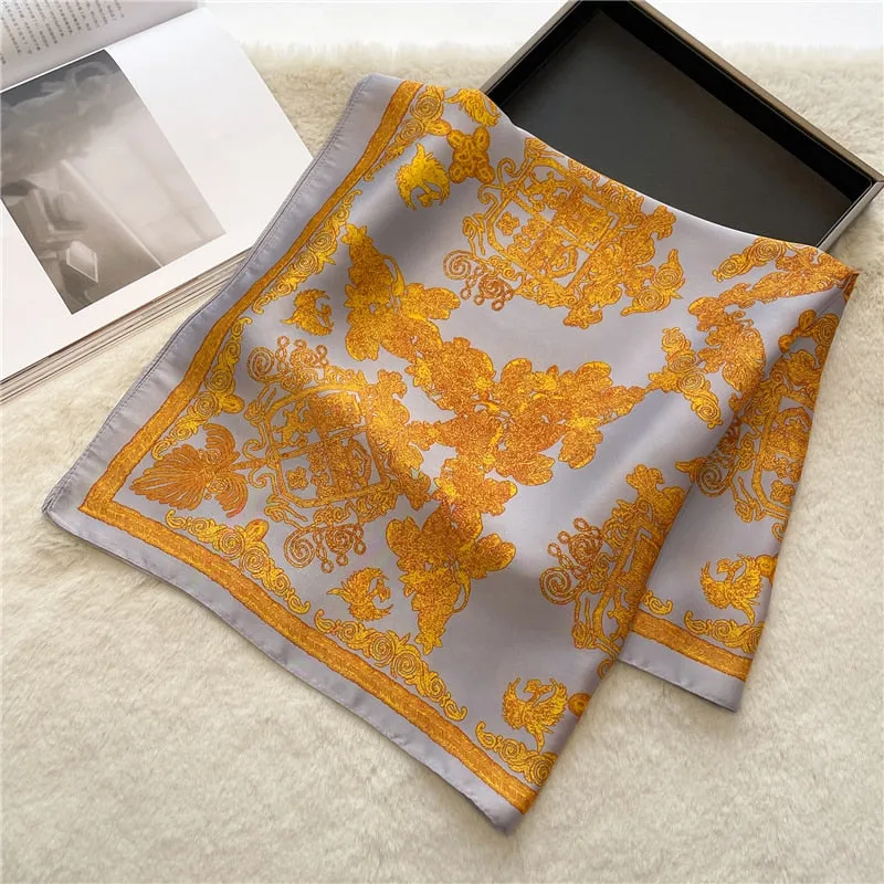 Luxury Print Silk Square Scarf